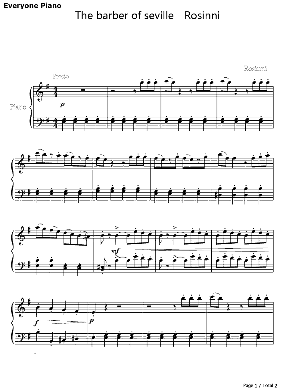 塞维利亚的理发师钢琴谱-GioachinoRossini-TheBarberofSeville1