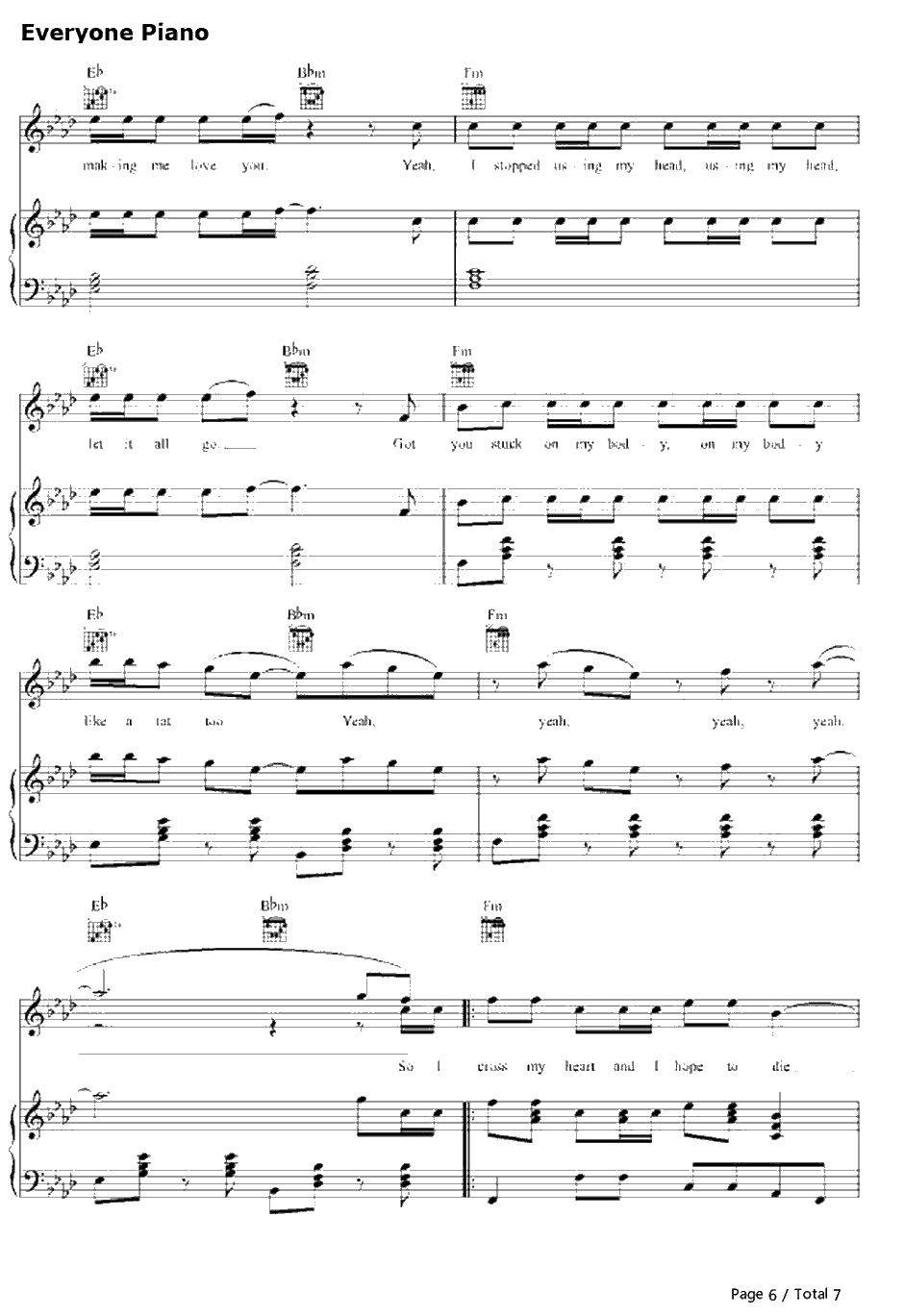 One More Night钢琴谱-Maroon56