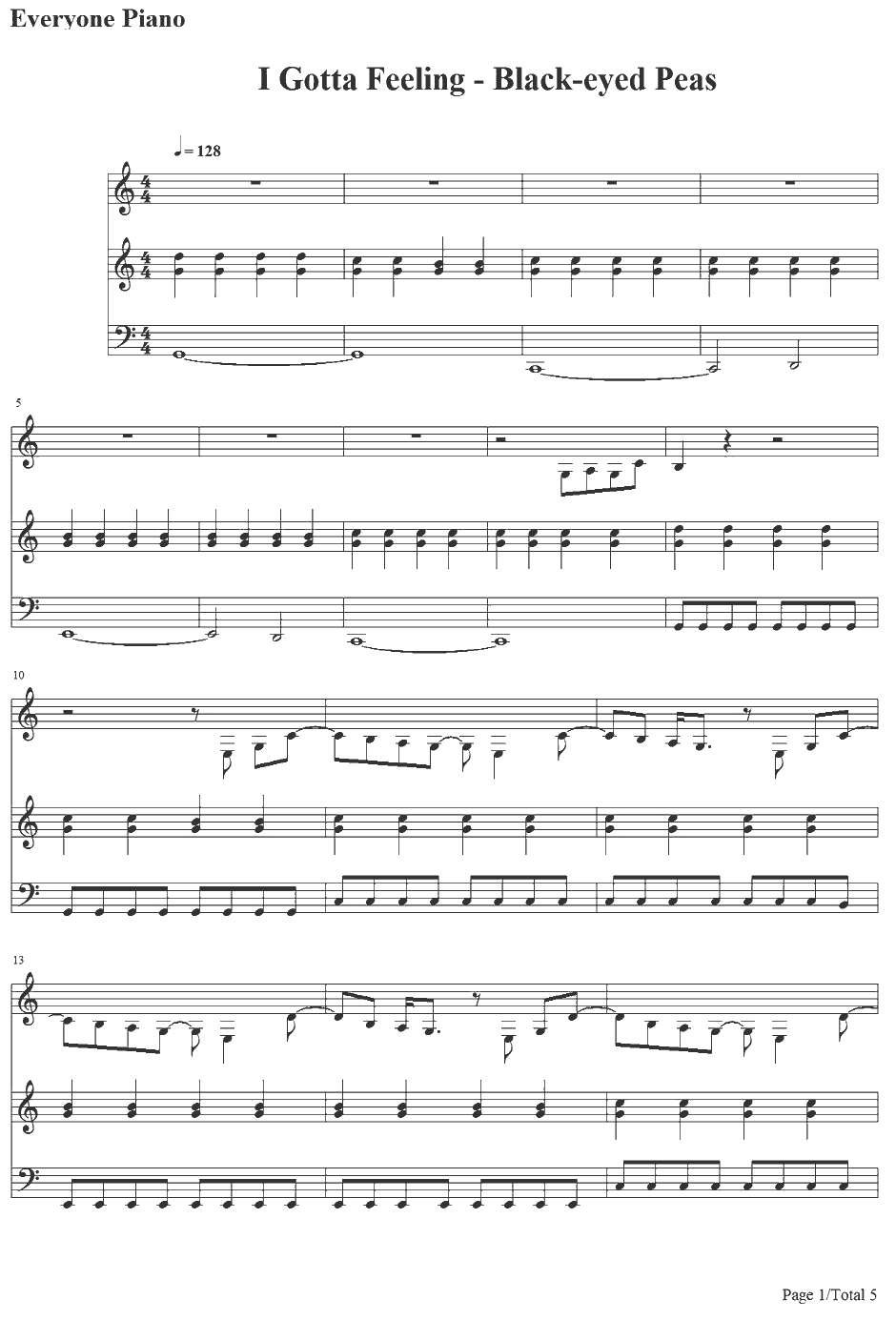 IGotta Feeling钢琴谱-BlackEyedPeas1