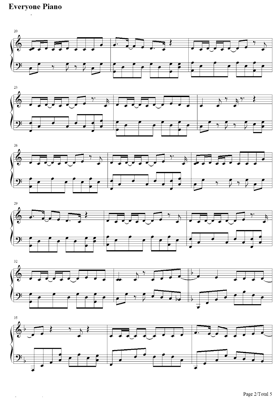 ジェンガ钢琴谱-初音ミク2