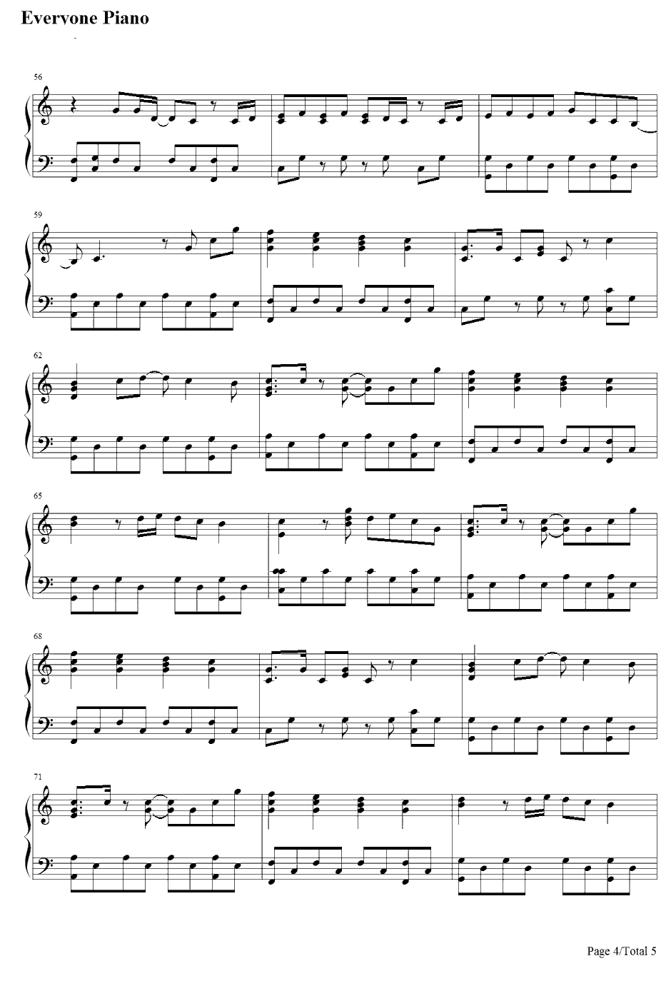 ジェンガ钢琴谱-初音ミク4