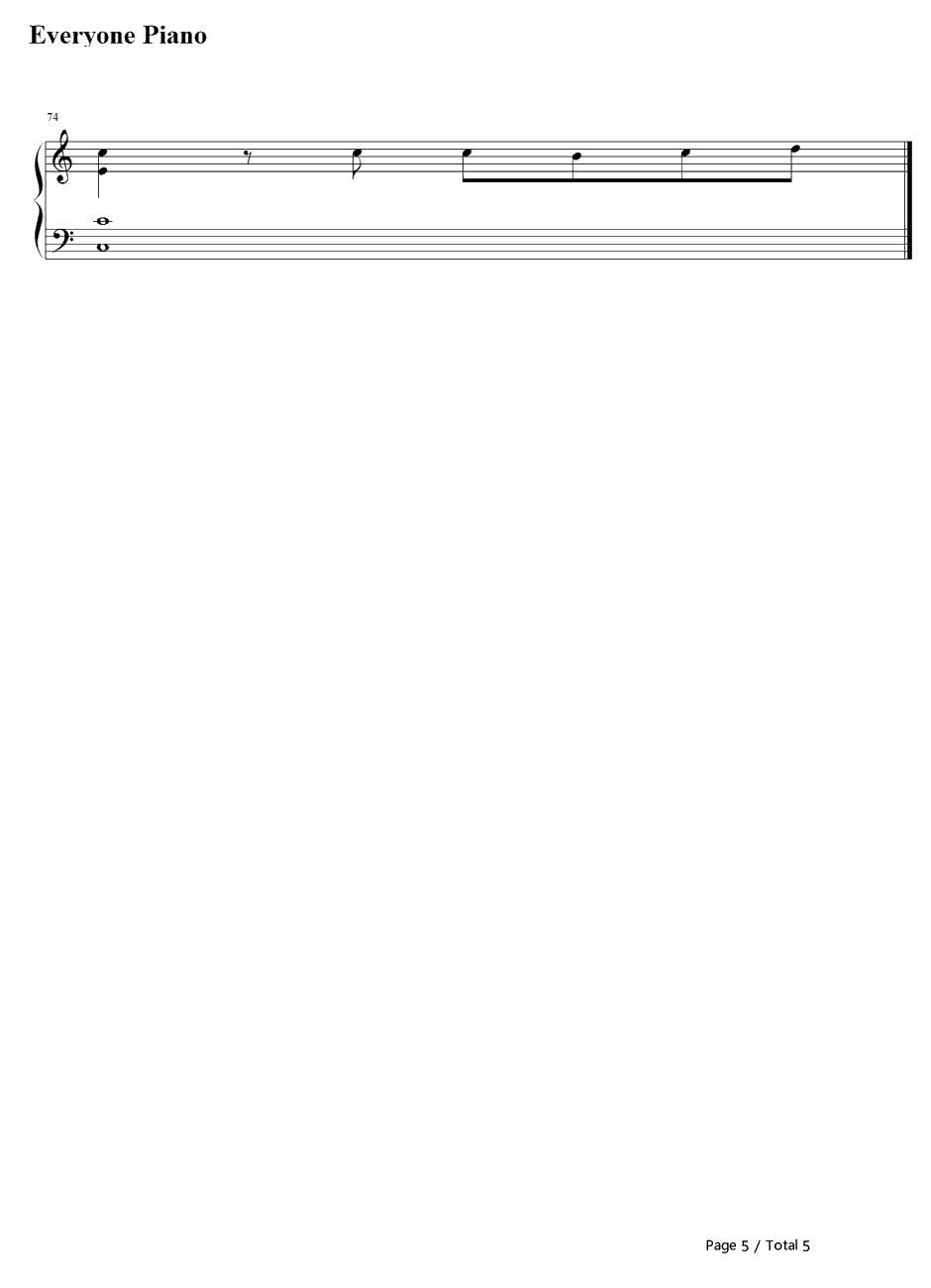 ジェンガ钢琴谱-初音ミク5