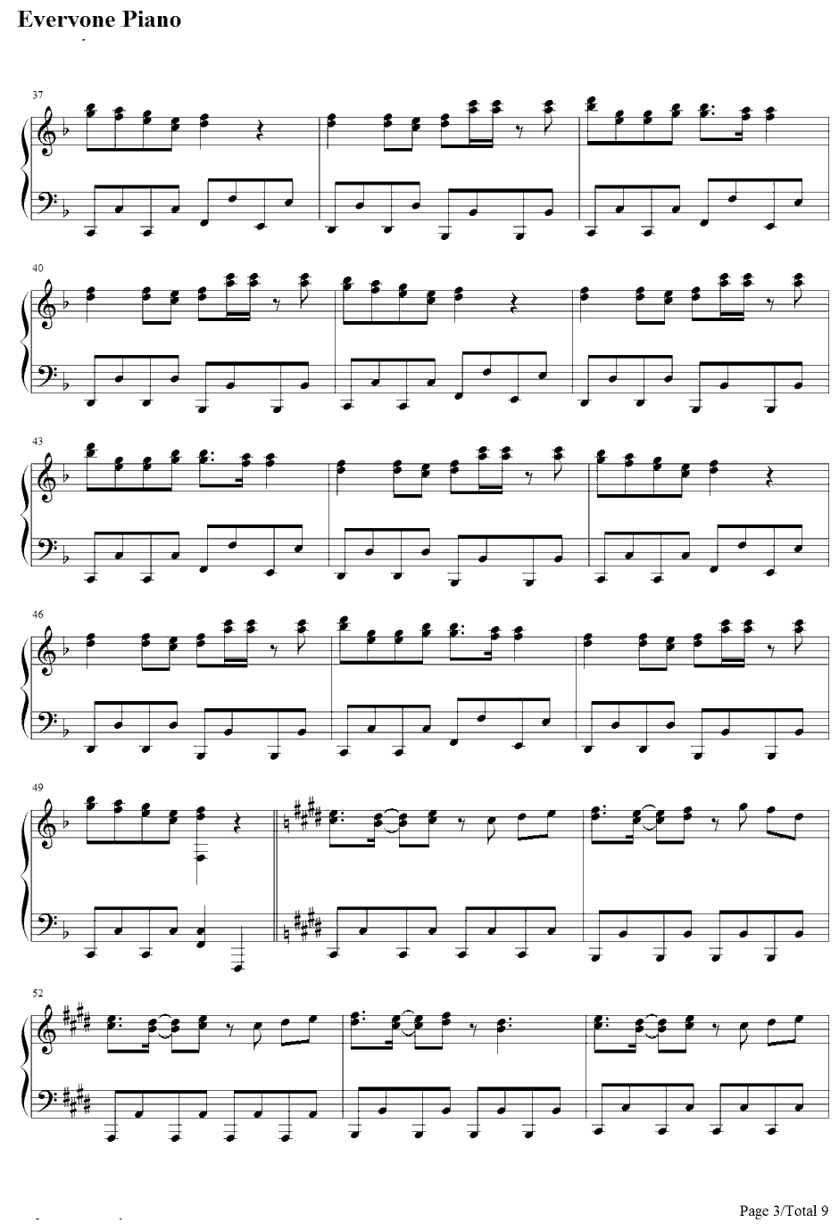 カタストロフィ钢琴谱-初音ミク・巡音ルカ3