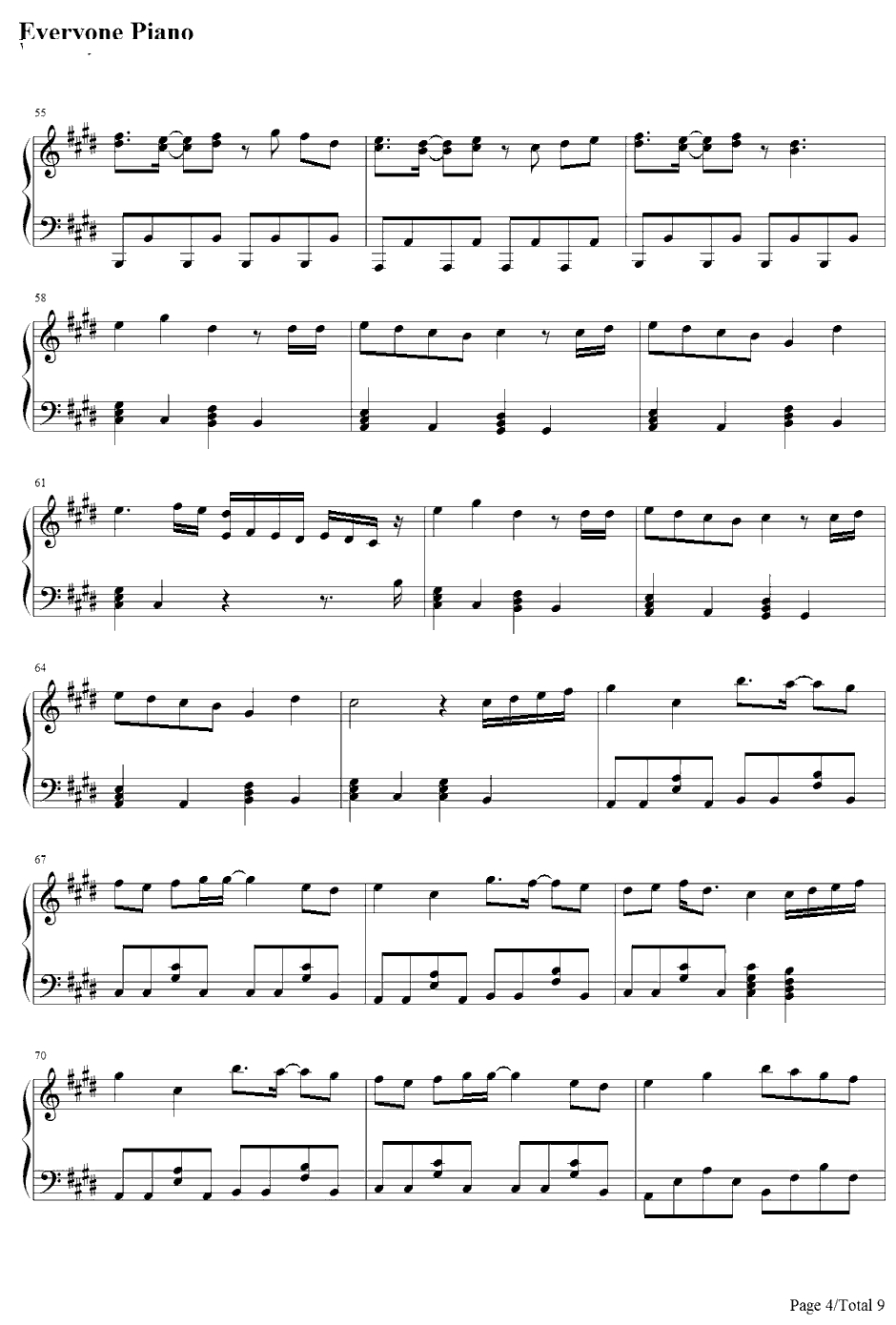 カタストロフィ钢琴谱-初音ミク・巡音ルカ4