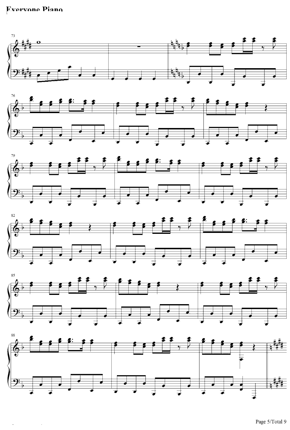 カタストロフィ钢琴谱-初音ミク・巡音ルカ5