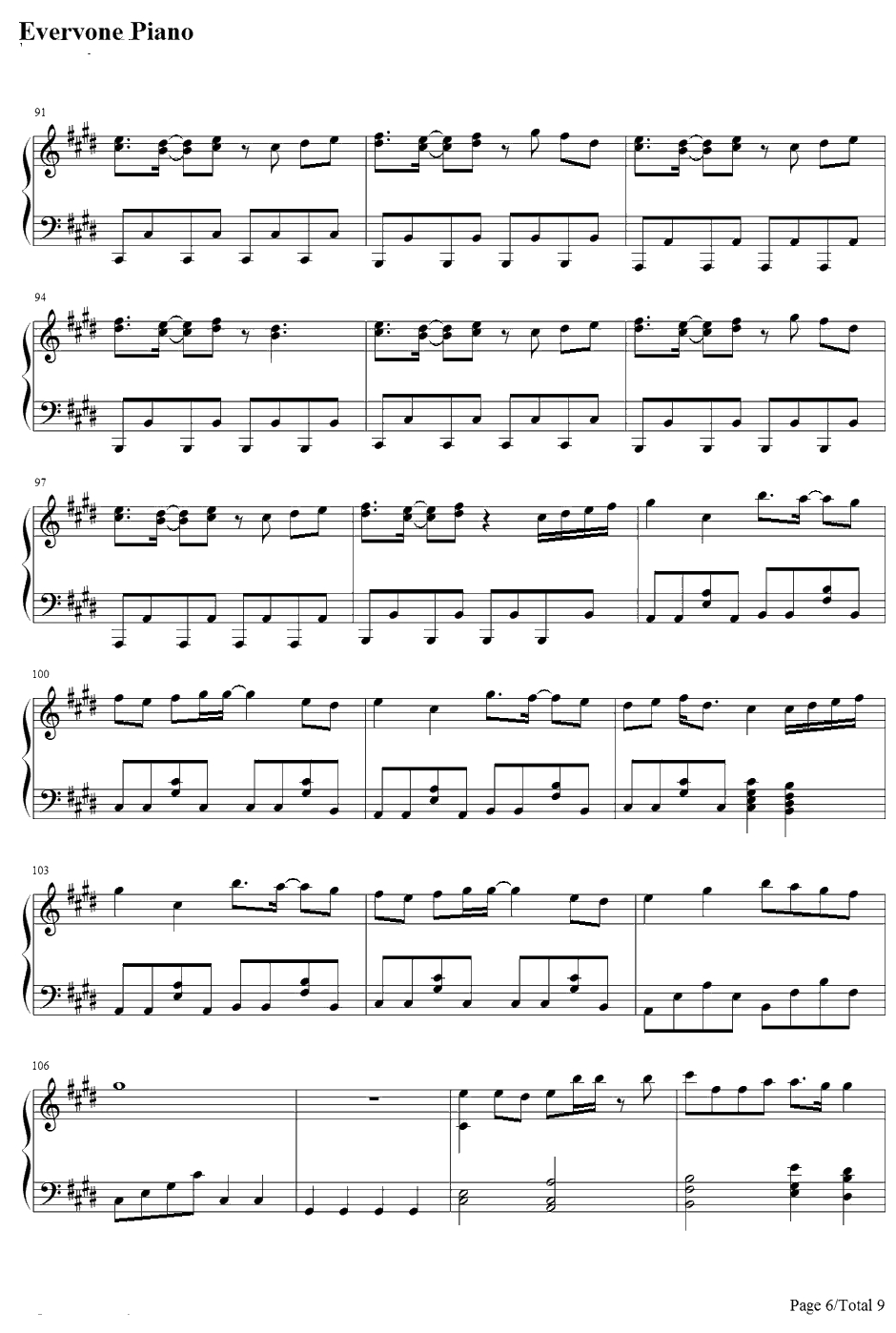 カタストロフィ钢琴谱-初音ミク・巡音ルカ6