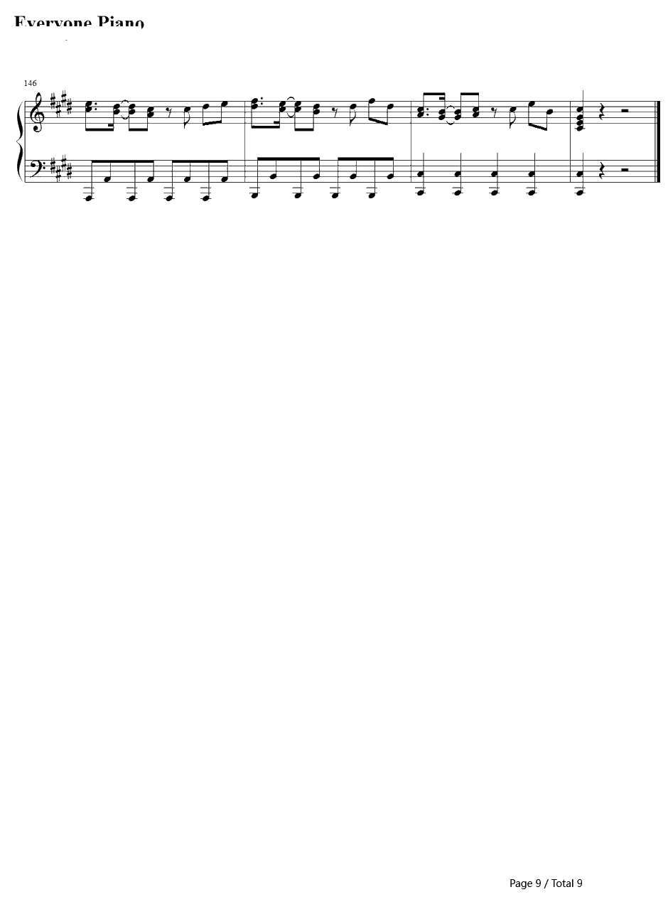 カタストロフィ钢琴谱-初音ミク・巡音ルカ9