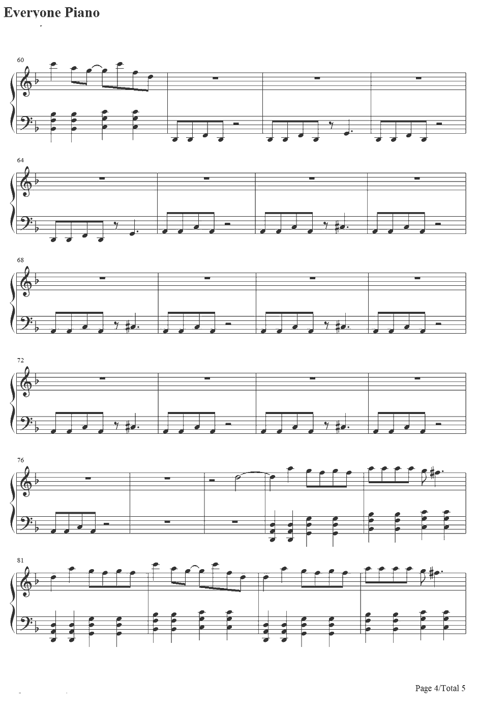 バイビーベイビーサヨウナラ钢琴谱-初音ミク4