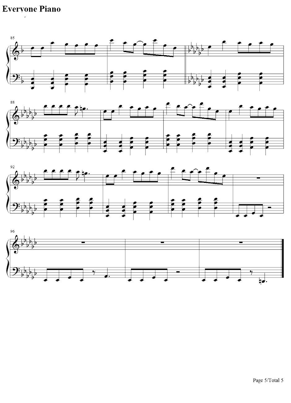 バイビーベイビーサヨウナラ钢琴谱-初音ミク5