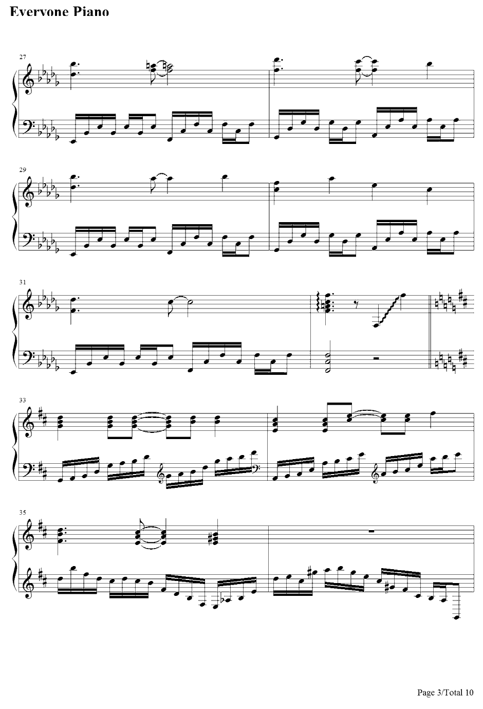 ネクロファンタジア钢琴谱-东方Project-东方妖妖梦3