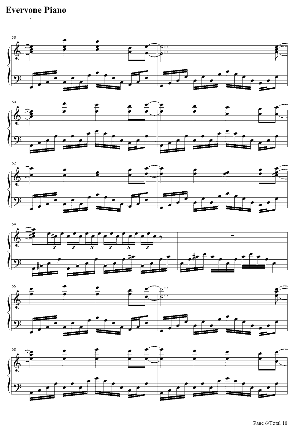 ネクロファンタジア钢琴谱-东方Project-东方妖妖梦6