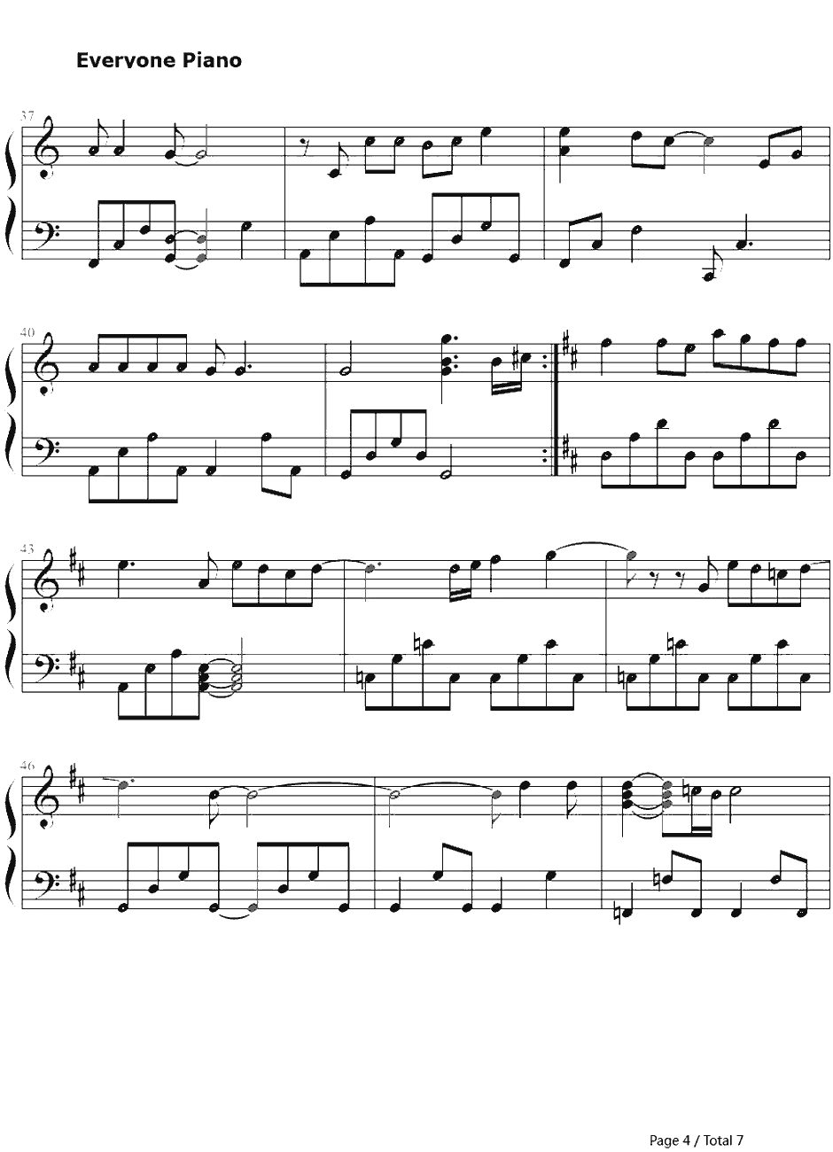 Anyone Of Us钢琴谱-葛瑞盖斯（GarethPaulGates）4