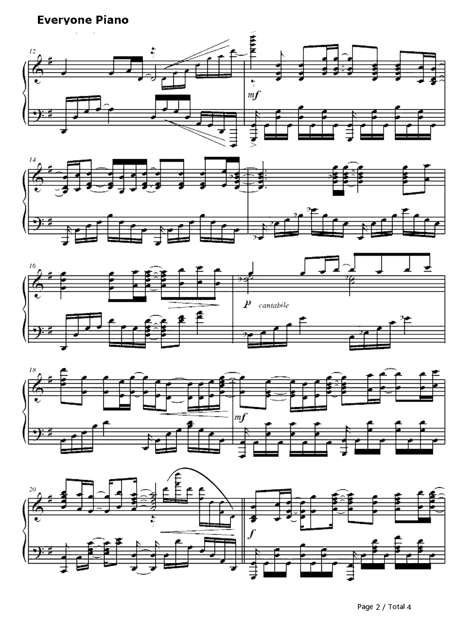 この世界は仆らを待っていた钢琴谱-茅原実里-翠星之加尔刚蒂亚OP2