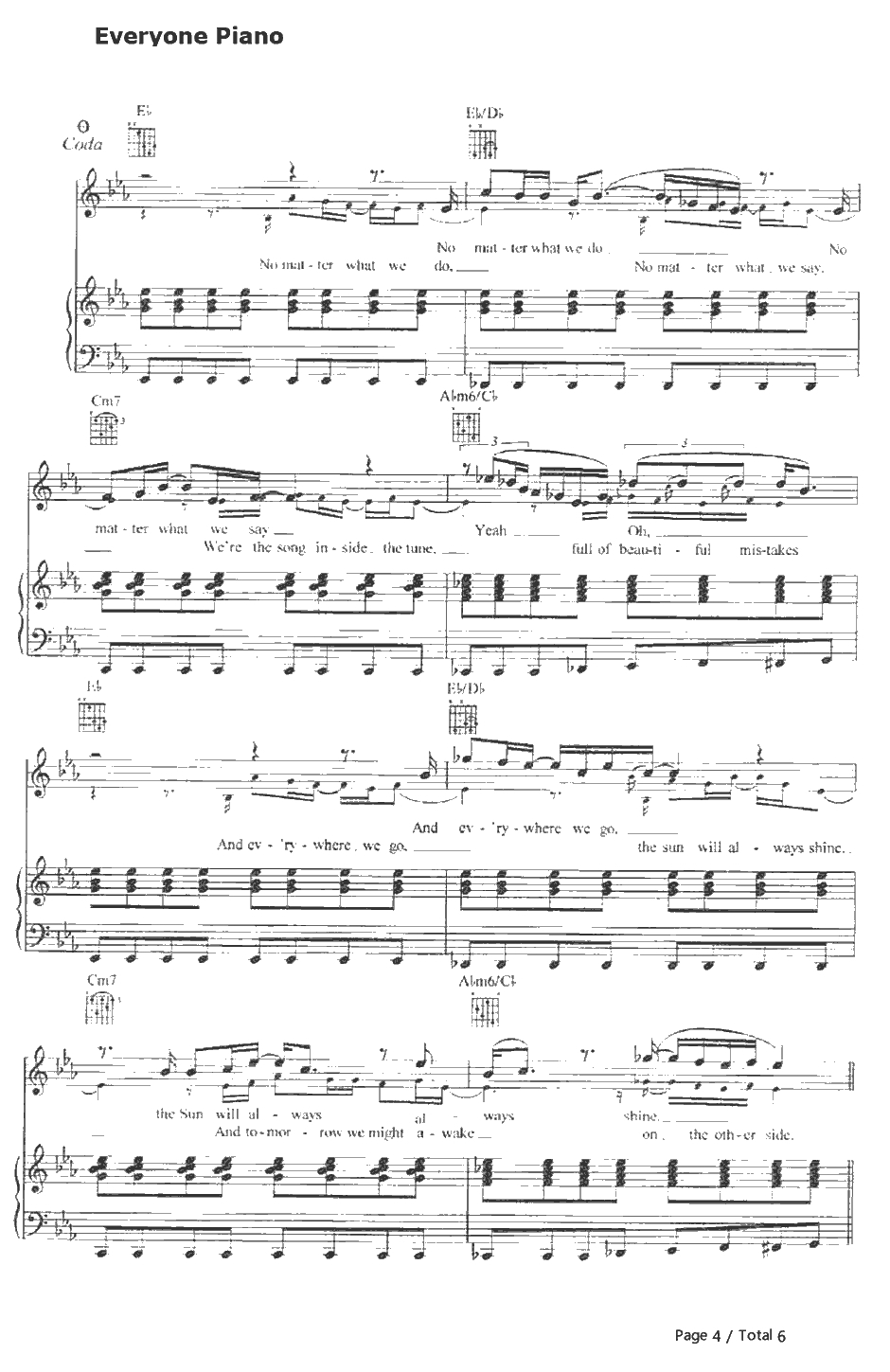 Beautiful钢琴谱-ChristinaAguilera4