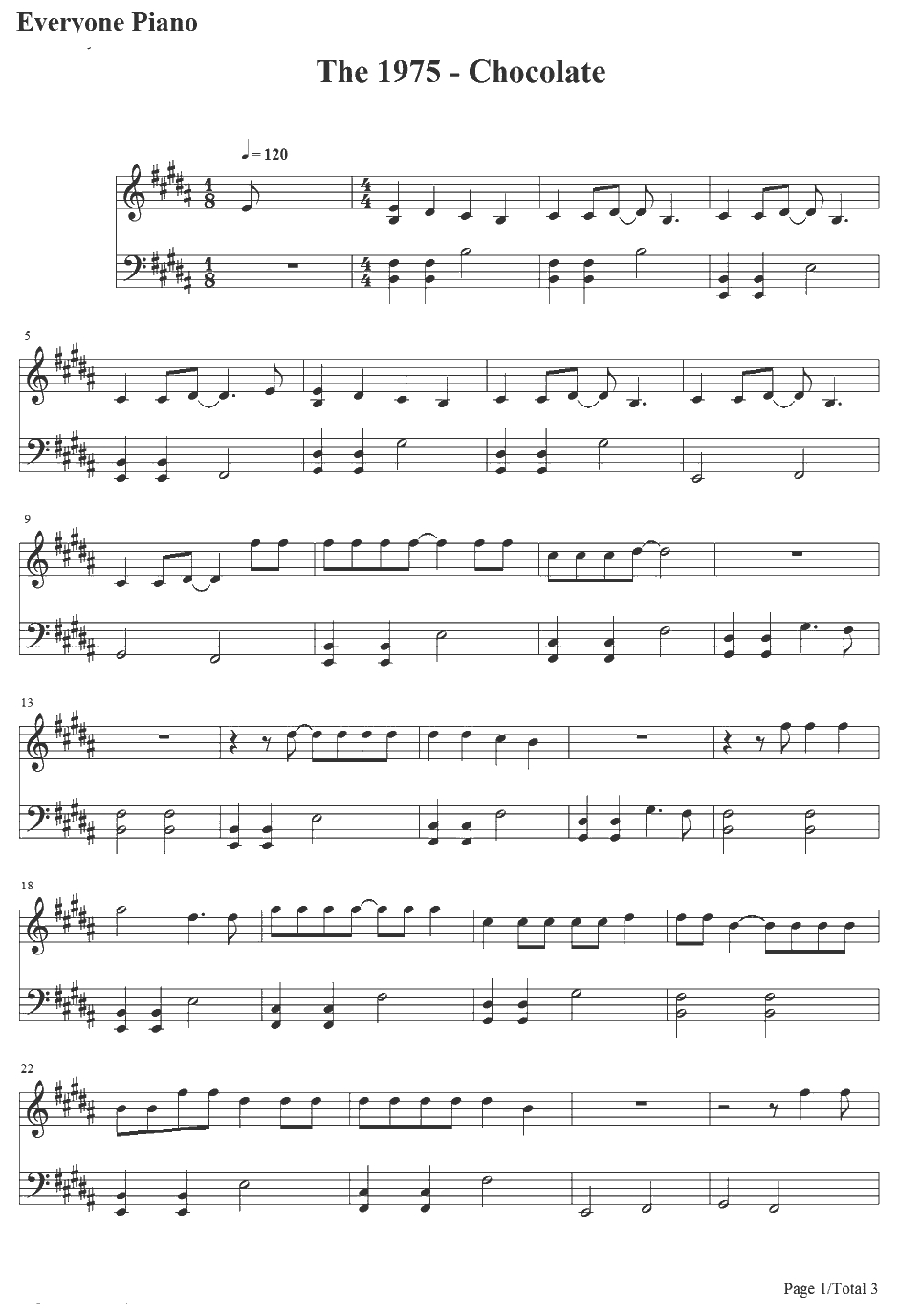 Chocolate钢琴谱-The19751