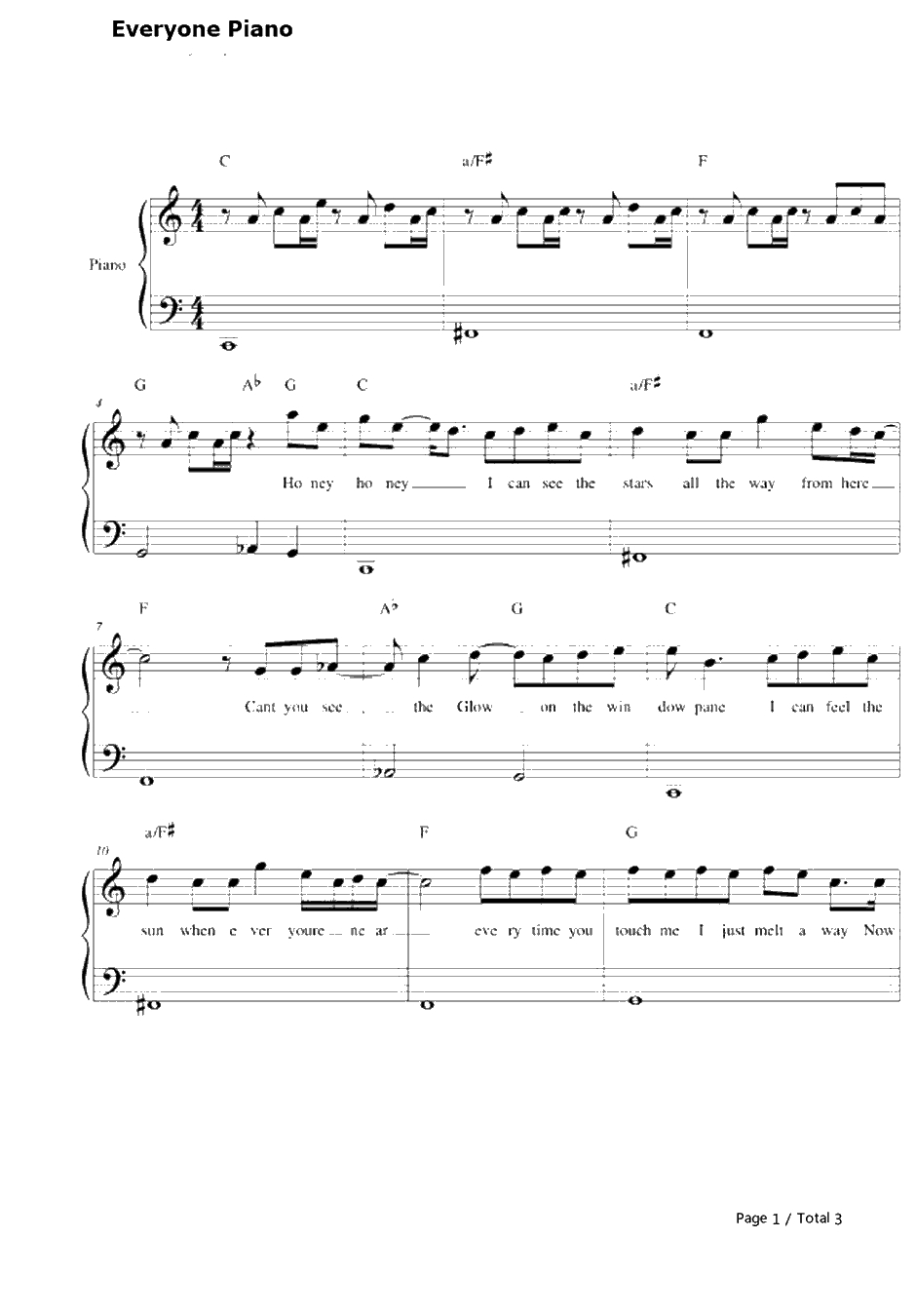 Love On Top钢琴谱-Beyonce1