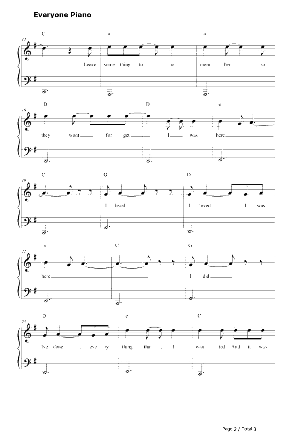 I Was Here钢琴谱-Beyonce2