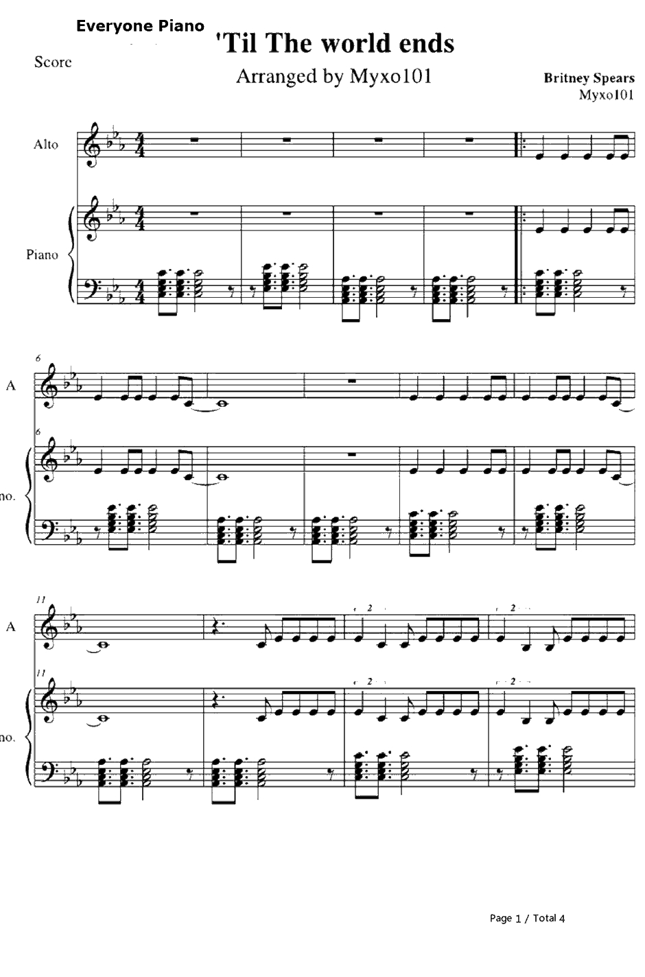 Till The World Ends钢琴谱-BritneySpears1