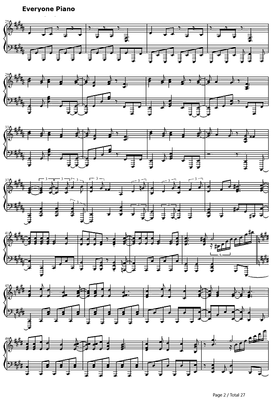 駆け抜けるアニソンメドレー钢琴谱-Anisonmedley2