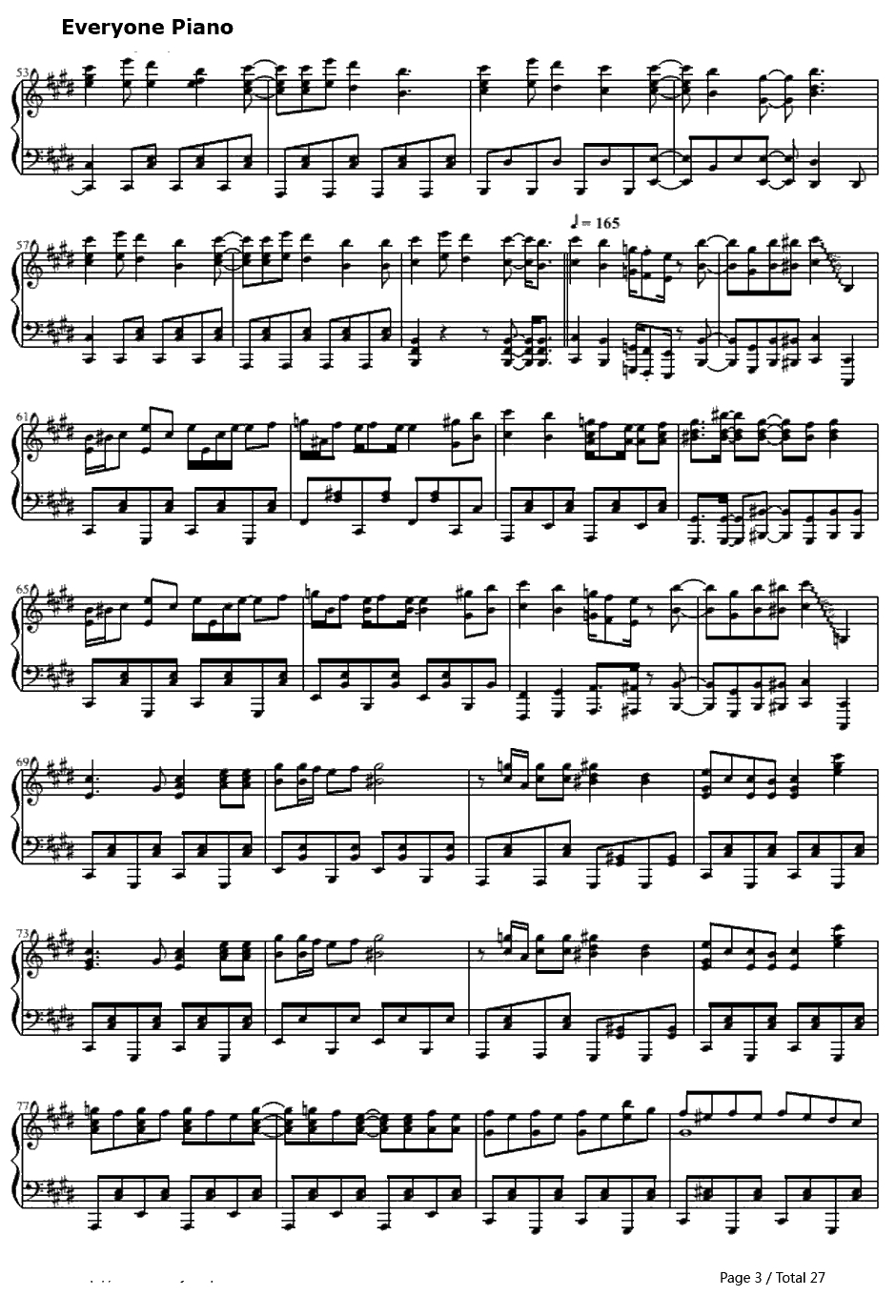 駆け抜けるアニソンメドレー钢琴谱-Anisonmedley3