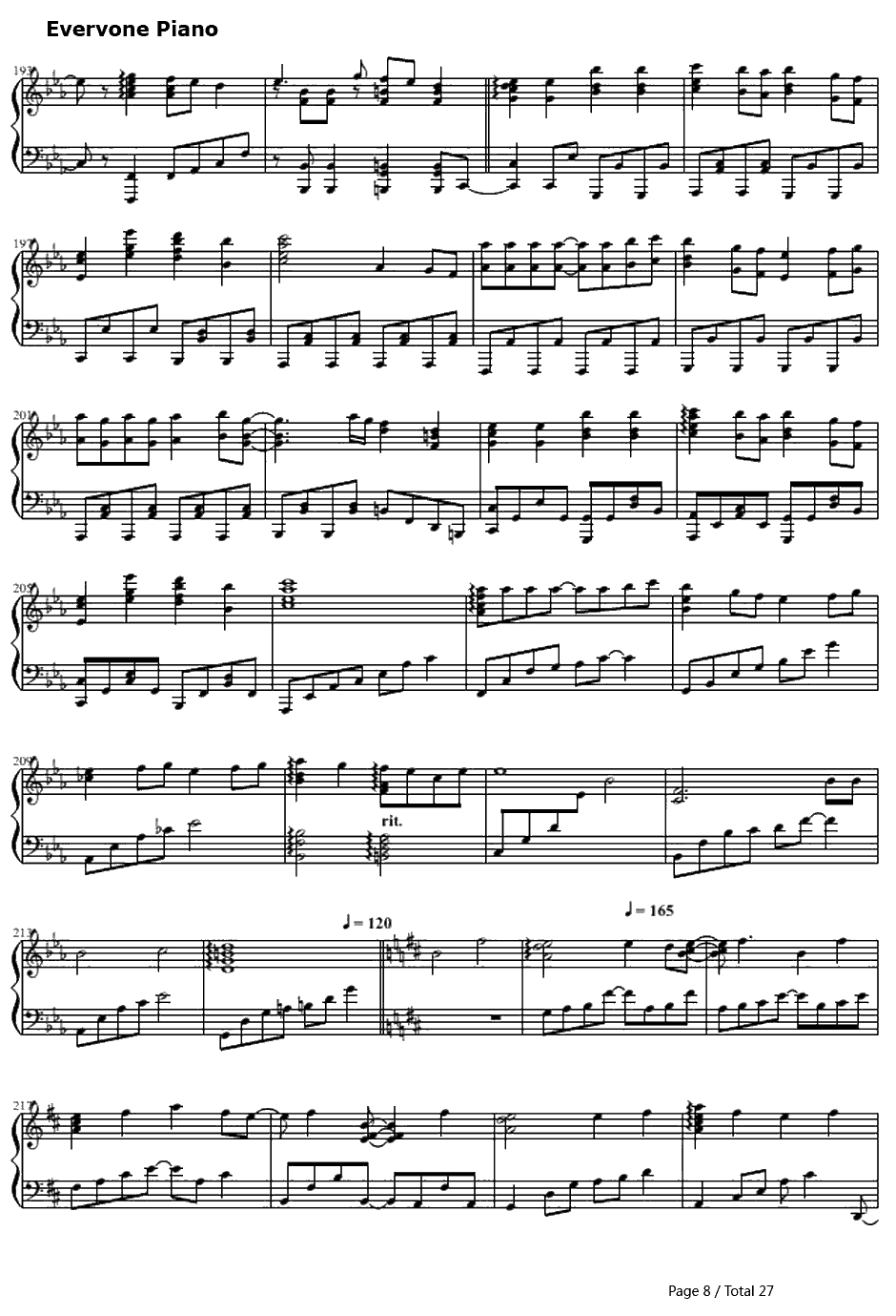 駆け抜けるアニソンメドレー钢琴谱-Anisonmedley8