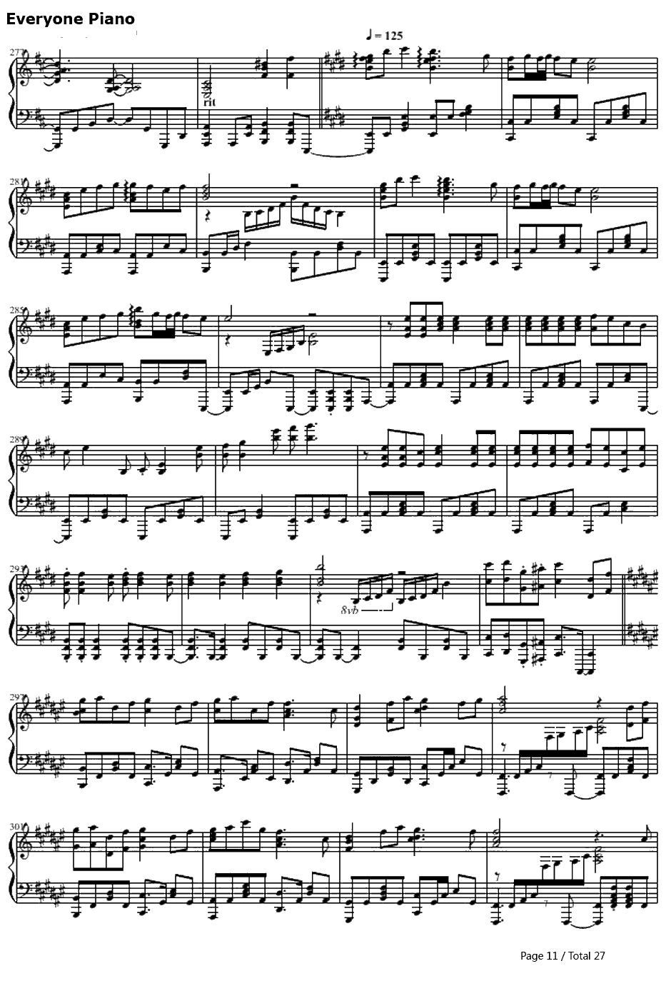 駆け抜けるアニソンメドレー钢琴谱-Anisonmedley11