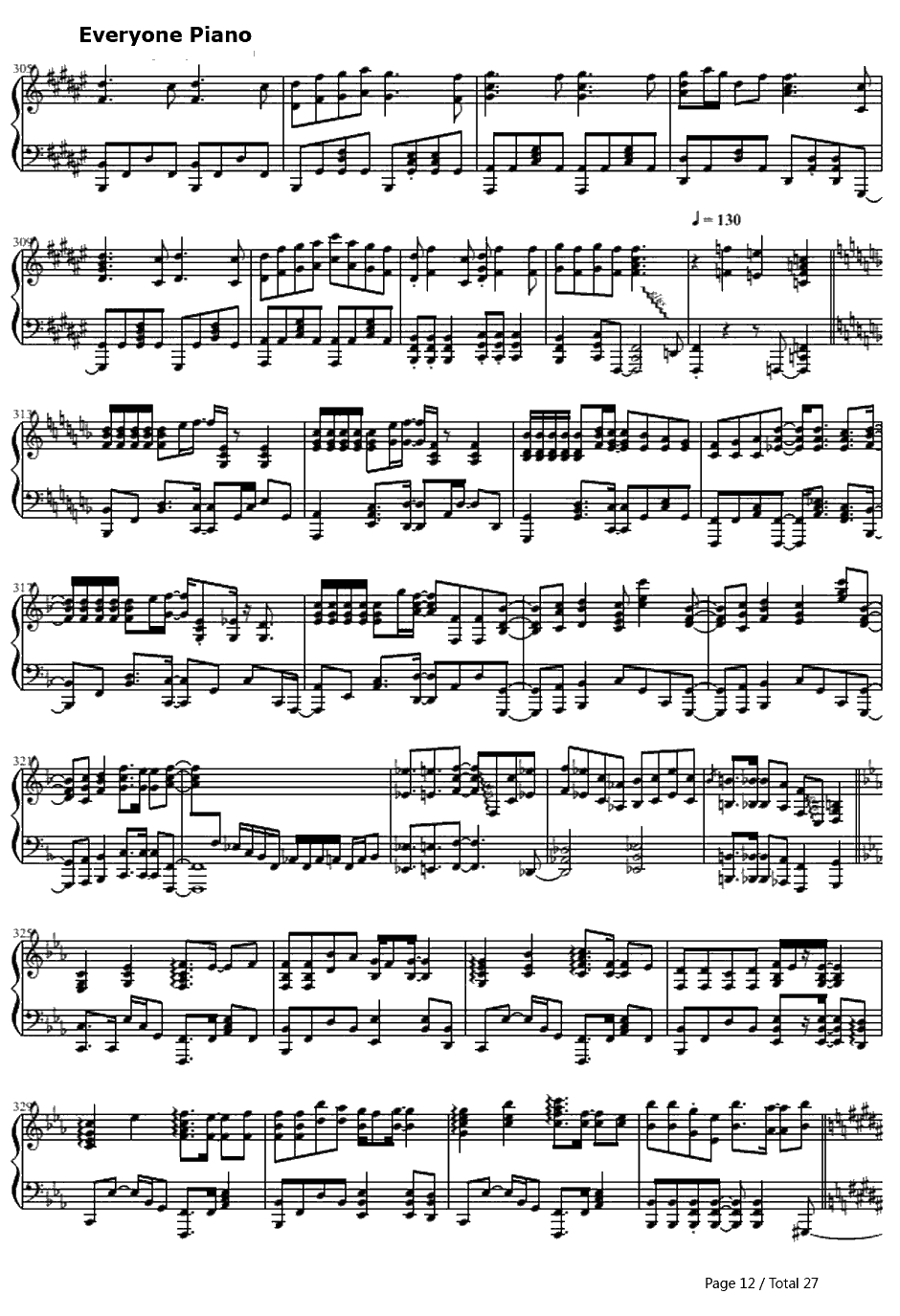 駆け抜けるアニソンメドレー钢琴谱-Anisonmedley12