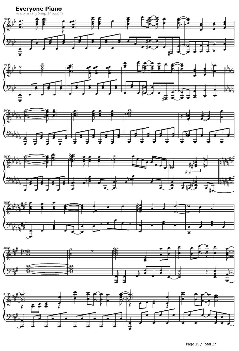 駆け抜けるアニソンメドレー钢琴谱-Anisonmedley15