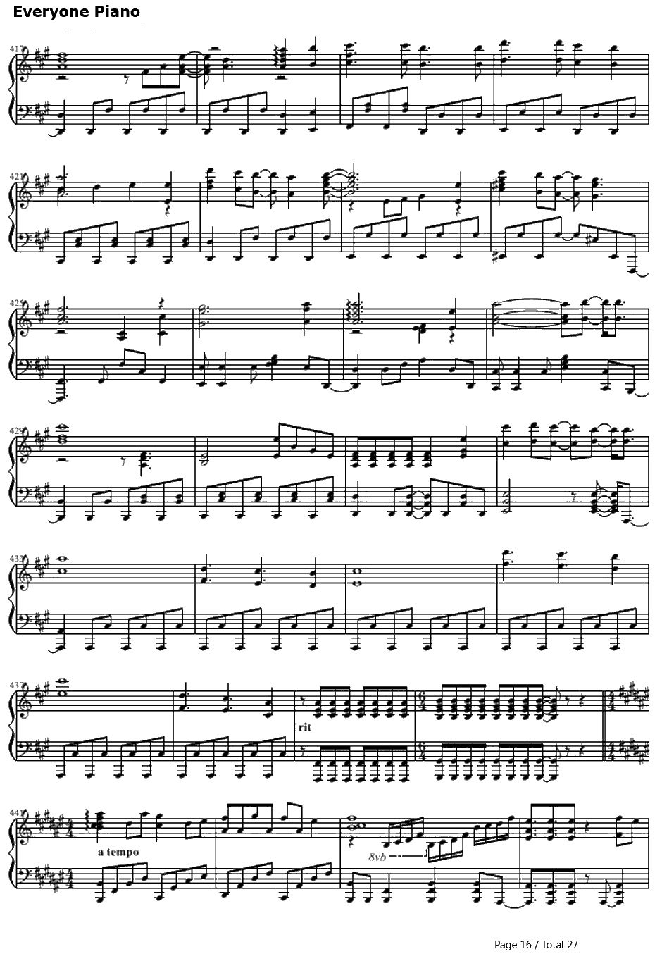 駆け抜けるアニソンメドレー钢琴谱-Anisonmedley16