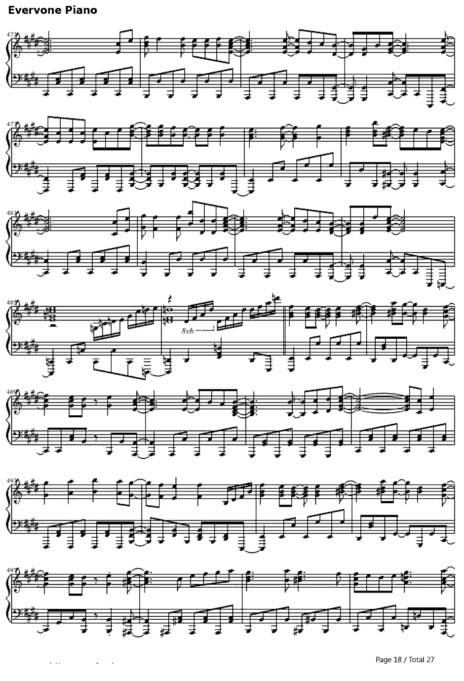 駆け抜けるアニソンメドレー钢琴谱-Anisonmedley18