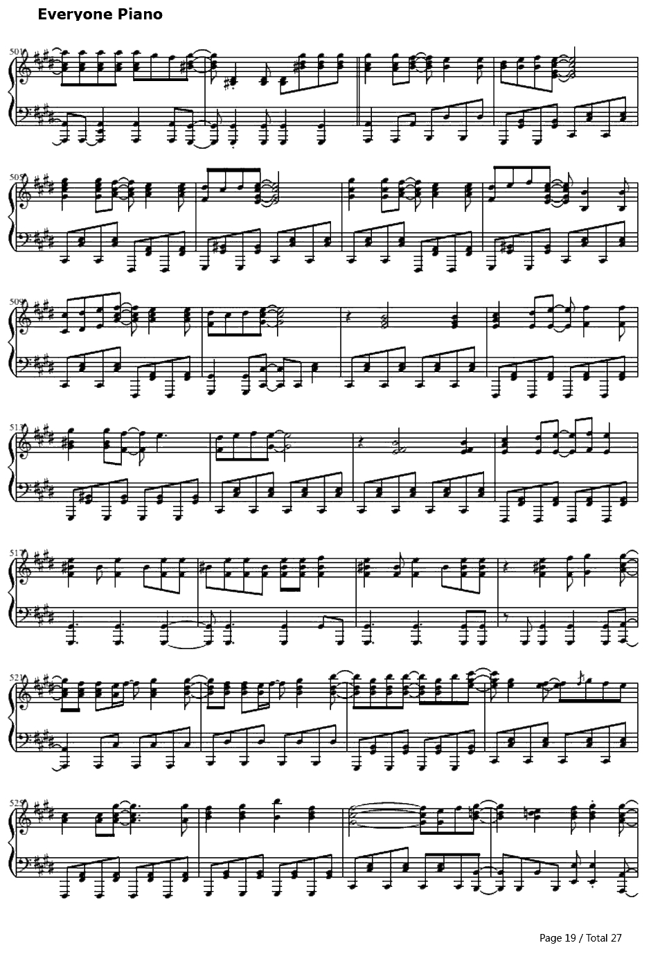 駆け抜けるアニソンメドレー钢琴谱-Anisonmedley19