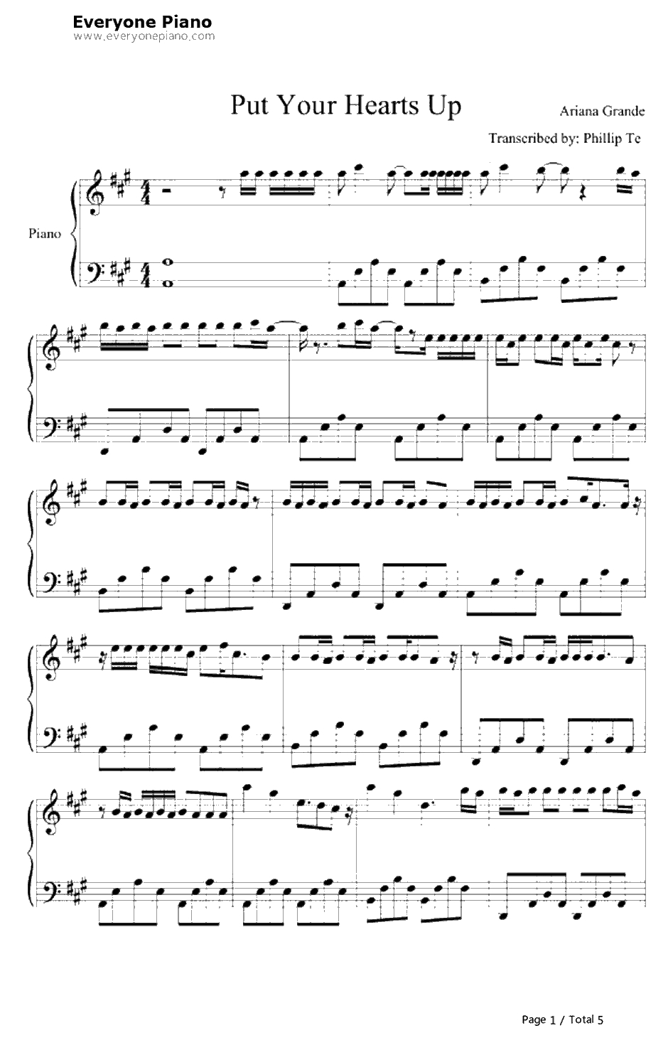 Put Your Hearts Up钢琴谱-ArianaGrande1