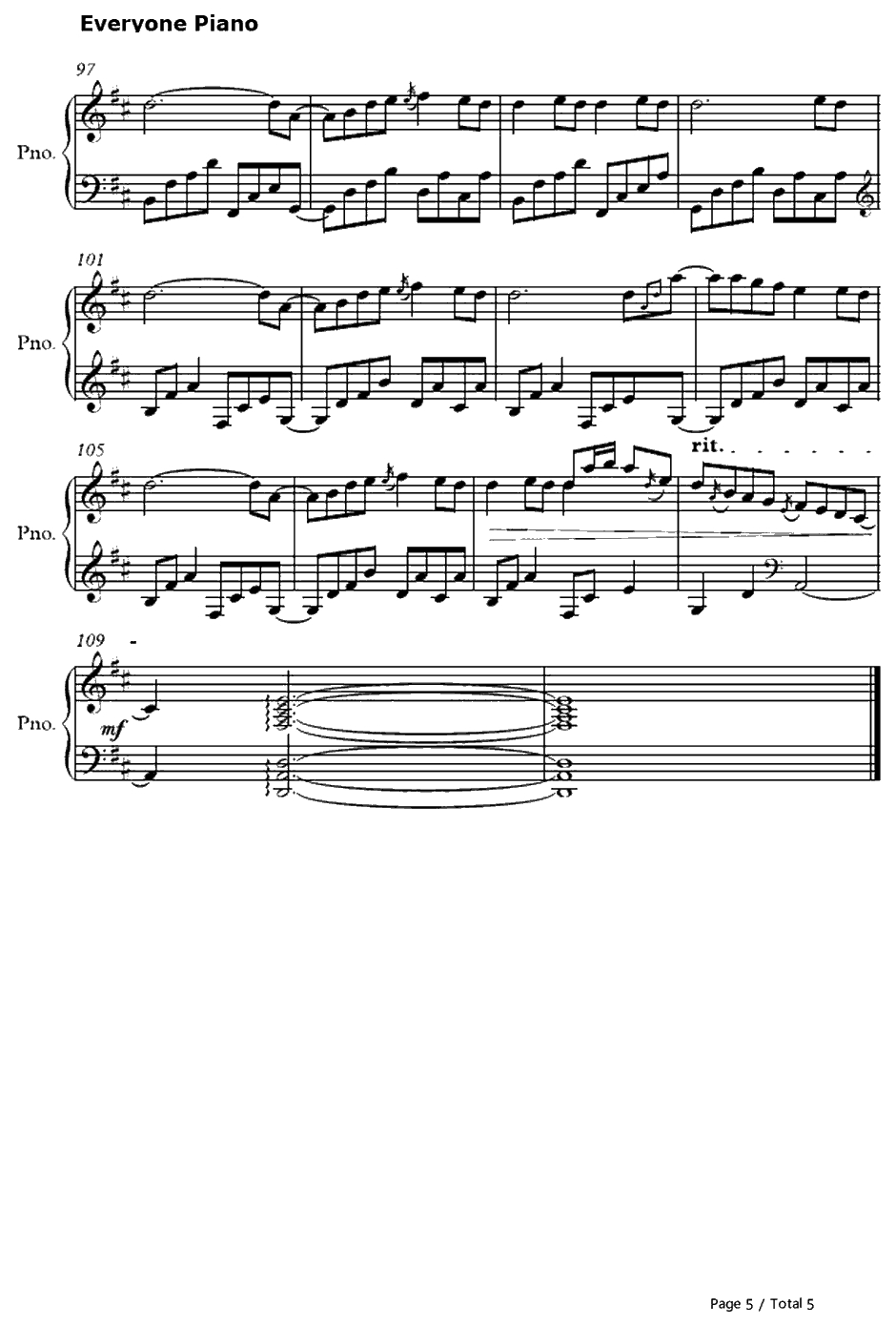 アンサー钢琴谱-巡音ルカ5