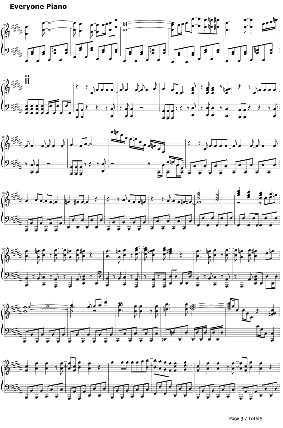 Fantastic future钢琴谱-田村ゆかり-变态王子与不笑猫OP3