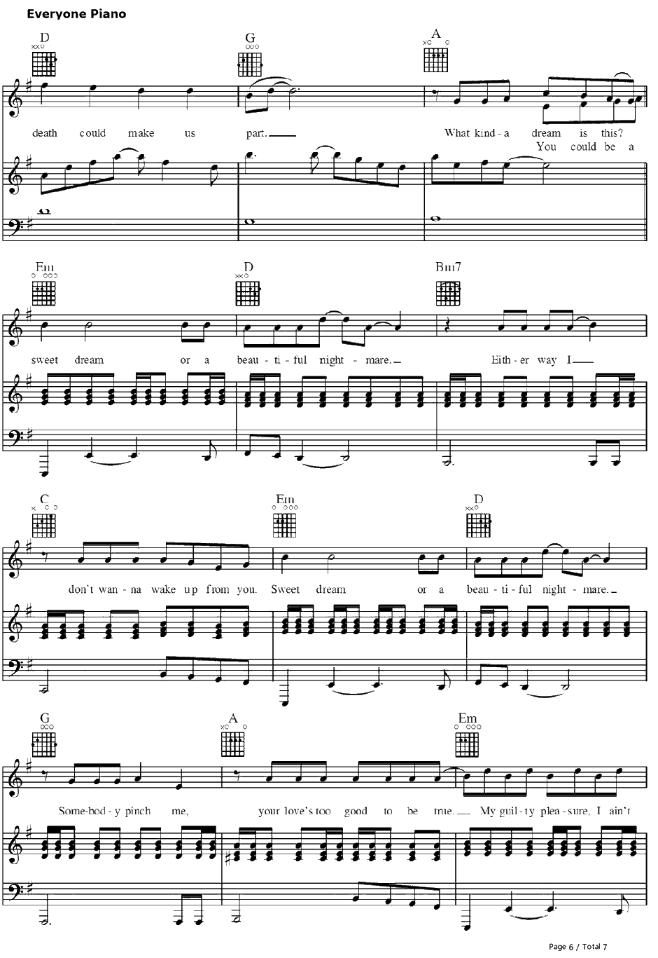 Sweet Dreams钢琴谱-Beyonce6