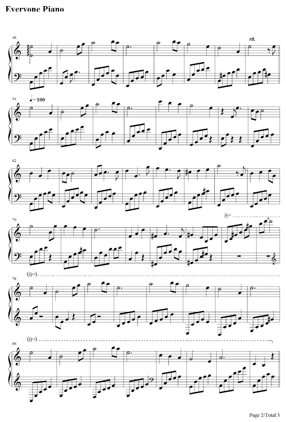 ノナの星钢琴谱-中村由利子-种下星星的日子主题曲2