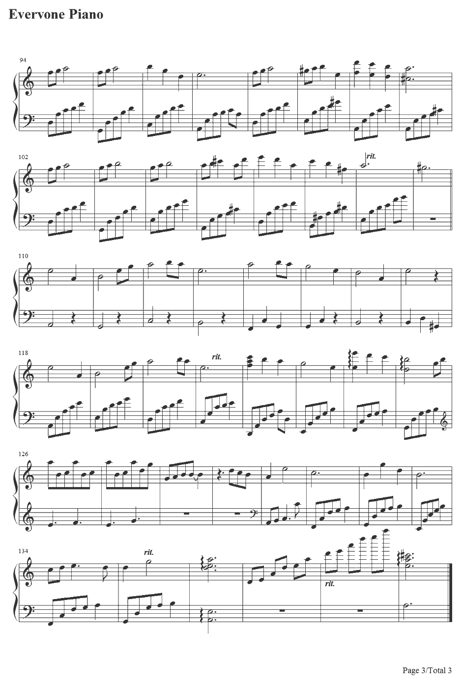 ノナの星钢琴谱-中村由利子-种下星星的日子主题曲3