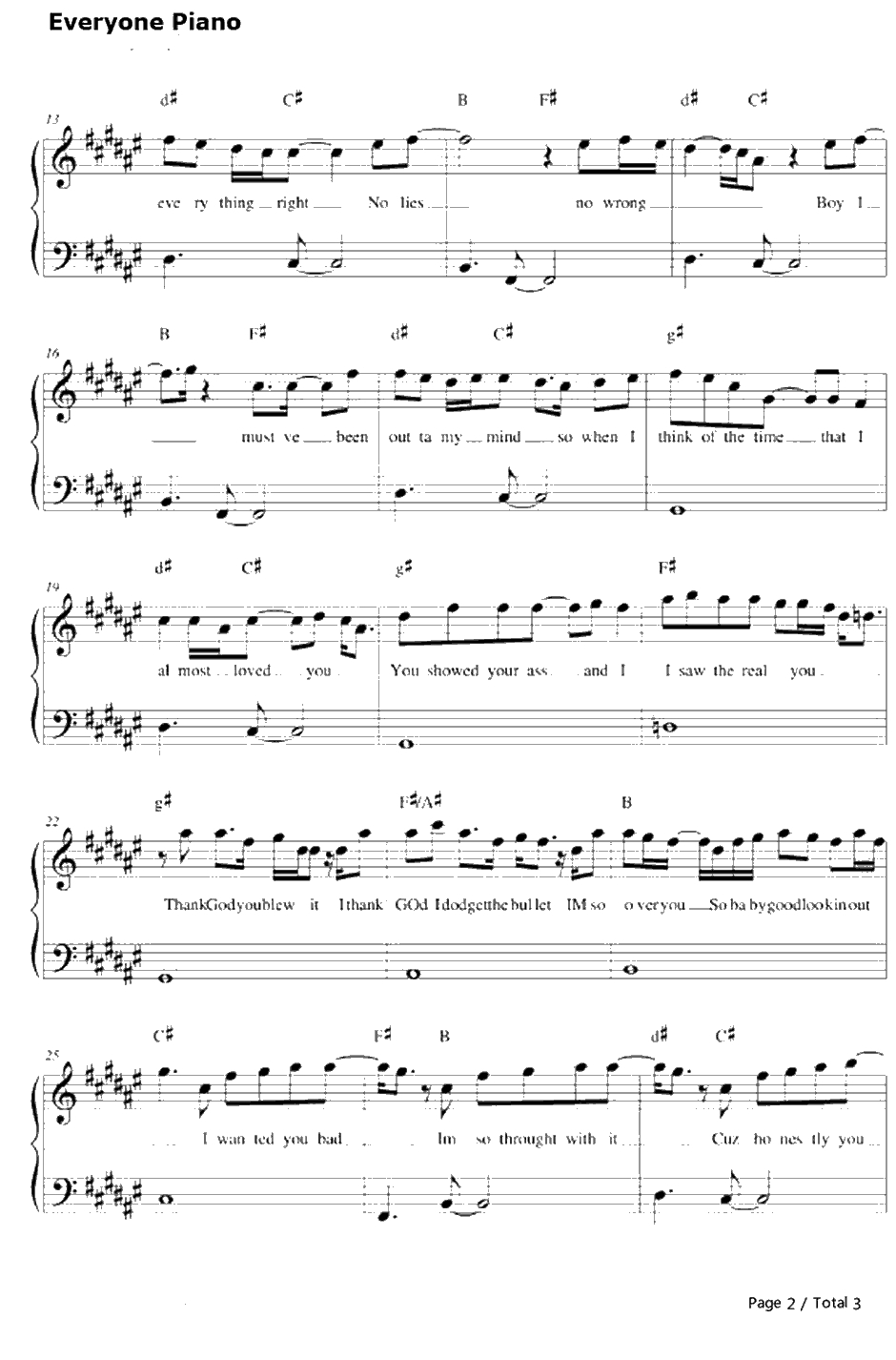 Best Thing I Never Had钢琴谱-Beyonce2