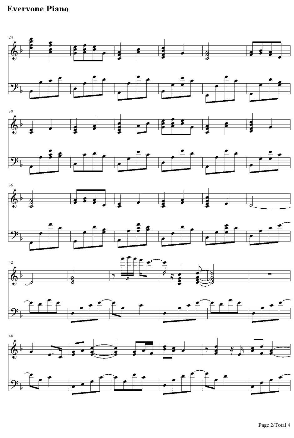 五月雨钢琴谱-高梨康治-火影忍者疾风传OST2