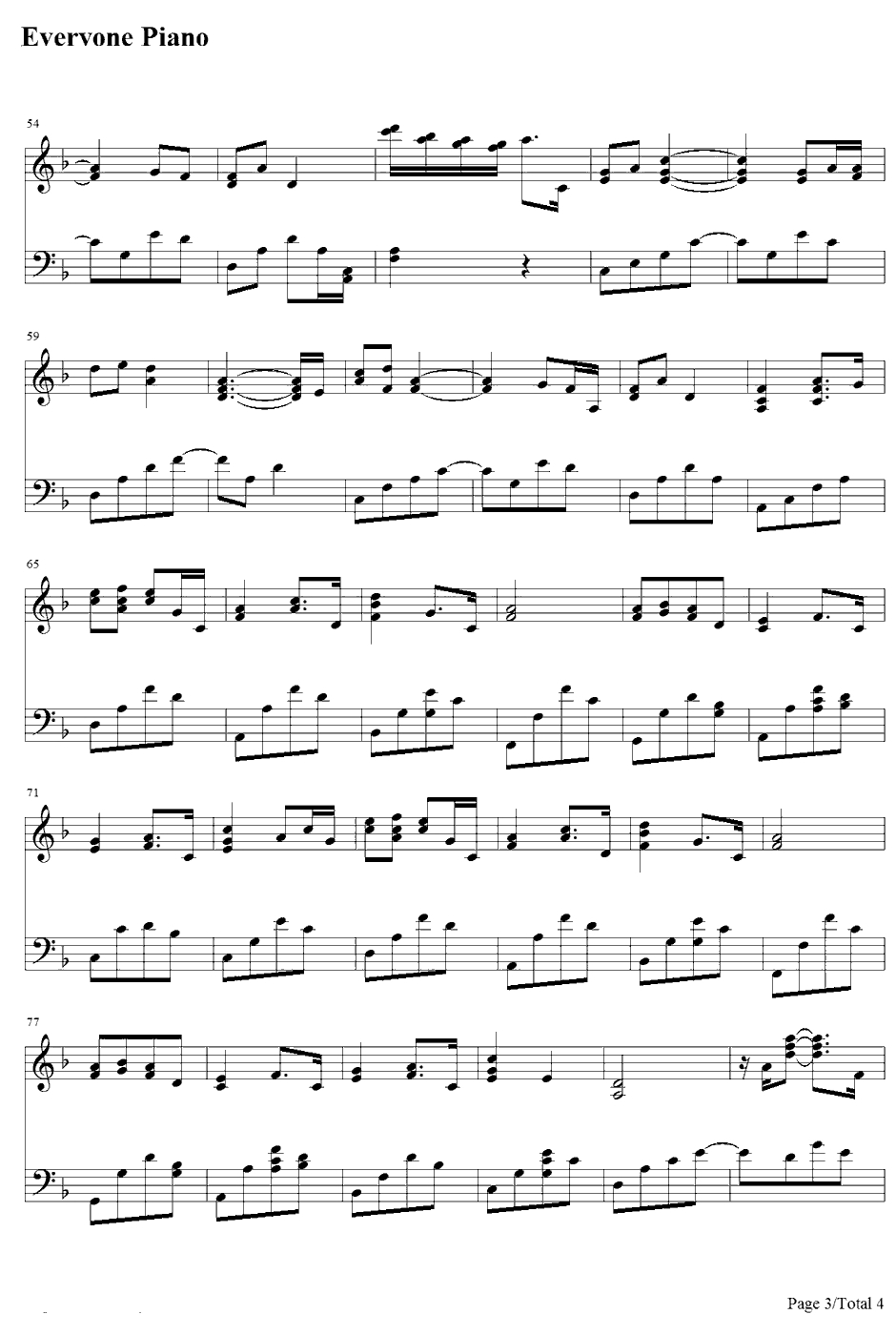 五月雨钢琴谱-高梨康治-火影忍者疾风传OST3