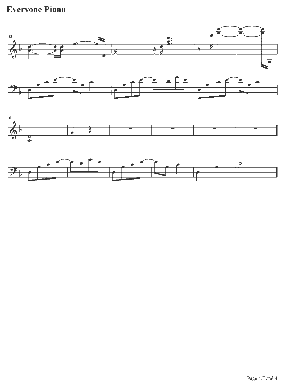 五月雨钢琴谱-高梨康治-火影忍者疾风传OST4