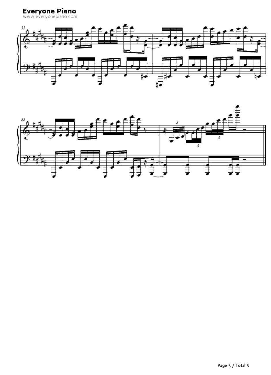 FANT AS TICTUNE钢琴谱-小野贤章-黑子的篮球2ED25