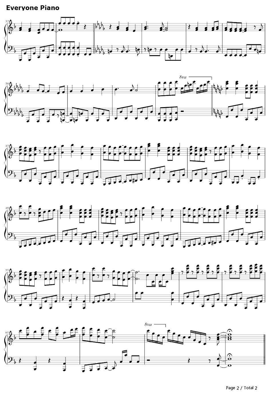 秘密の扉から会いにきて钢琴谱-田村由香里-农林OP2