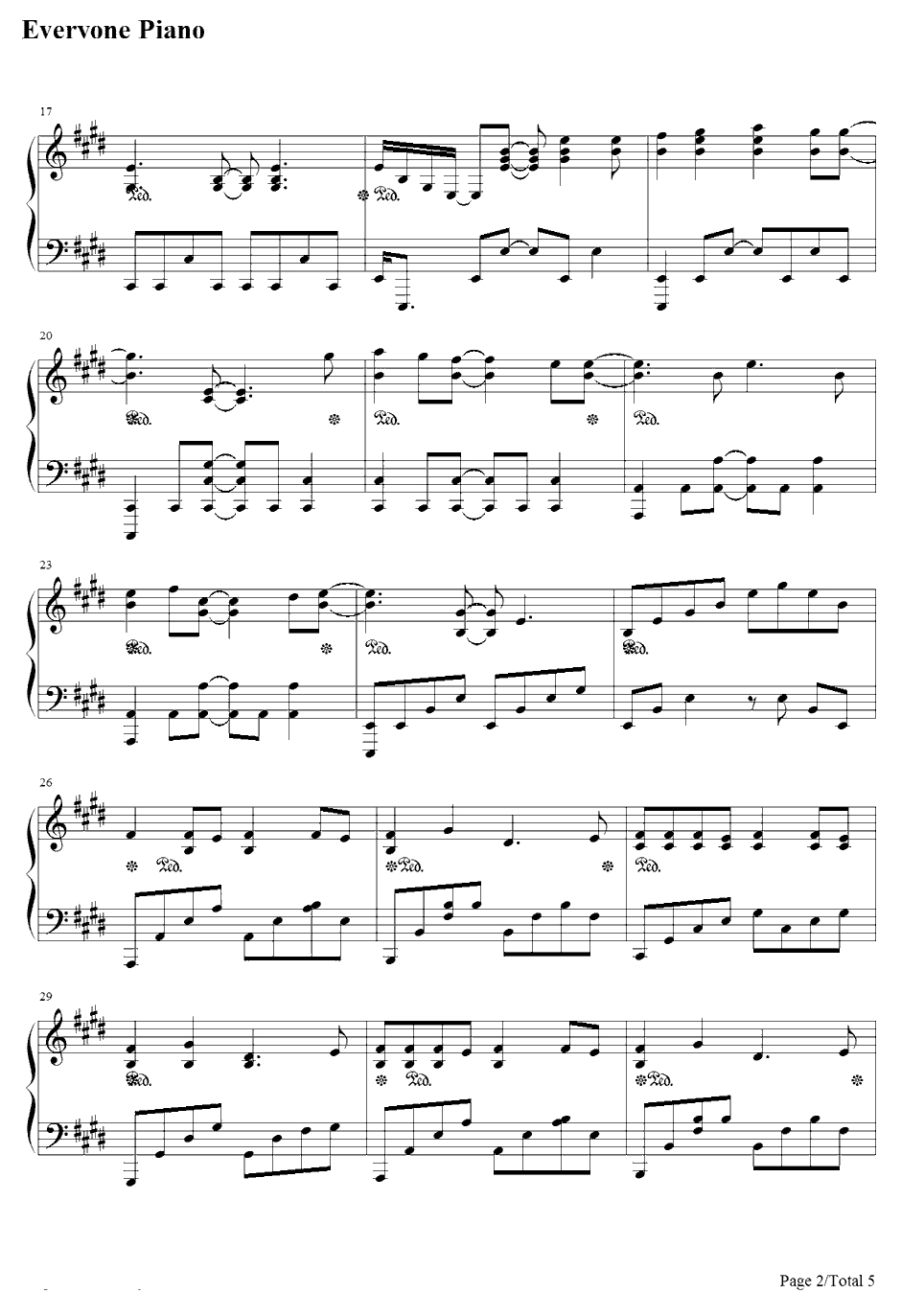 HARUKAZE钢琴谱-SCANDAL-死神OP152