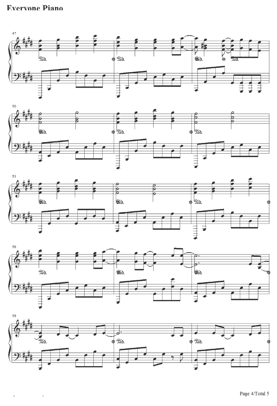 HARUKAZE钢琴谱-SCANDAL-死神OP154