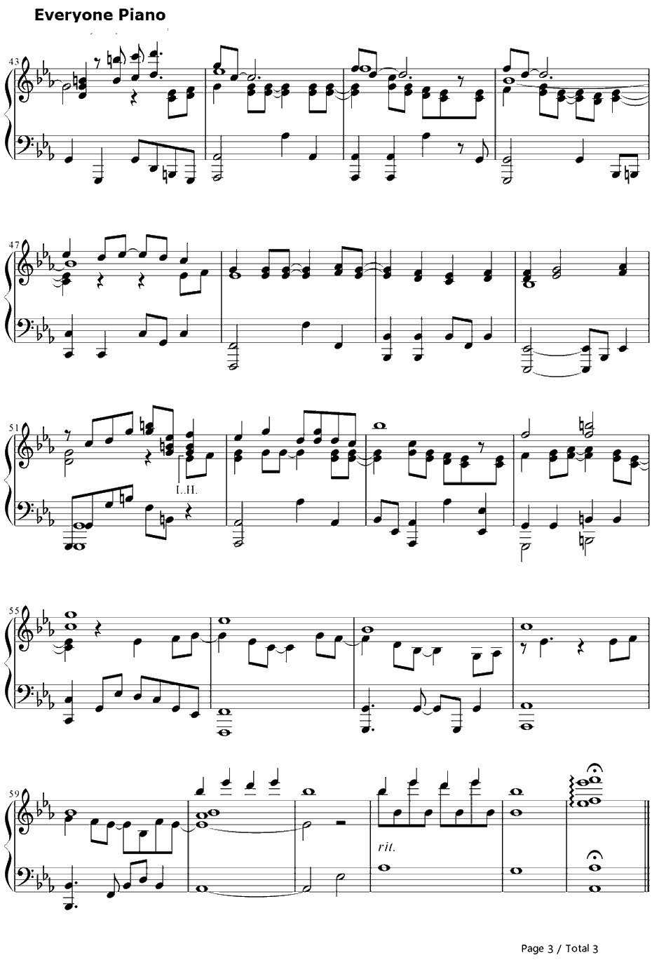 奏（かなで）钢琴谱-藤宫香织（雨宫天）-一周的朋友ED3