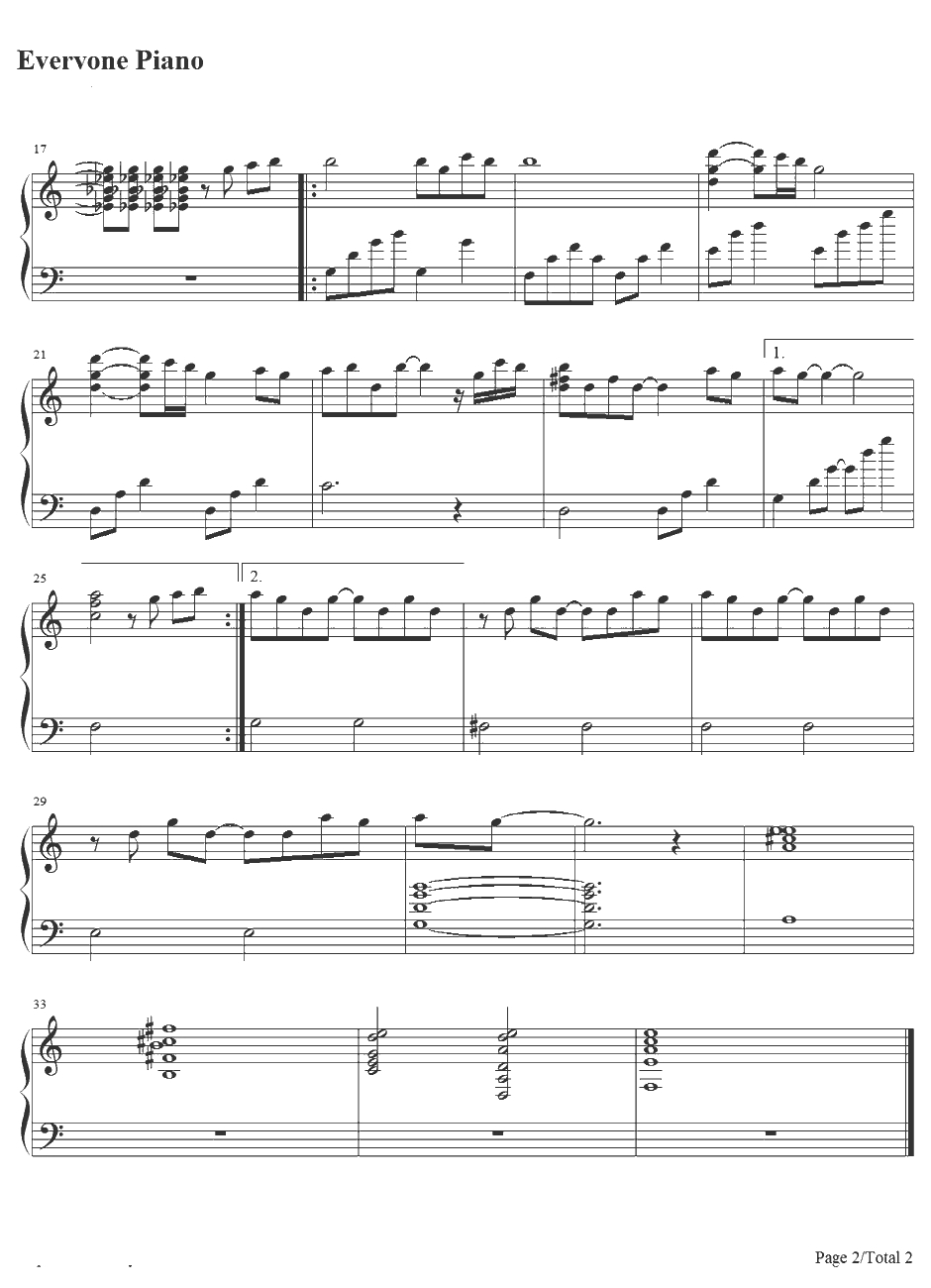 My Song钢琴谱-GirlsDeadMonster（marina）-AngelBeats!插入曲2