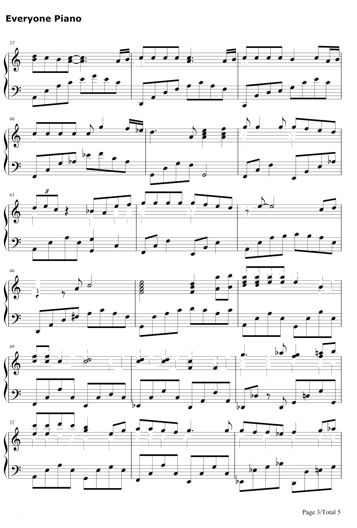 いのちの名前钢琴谱-久石让宫崎骏-千与千寻主题歌3