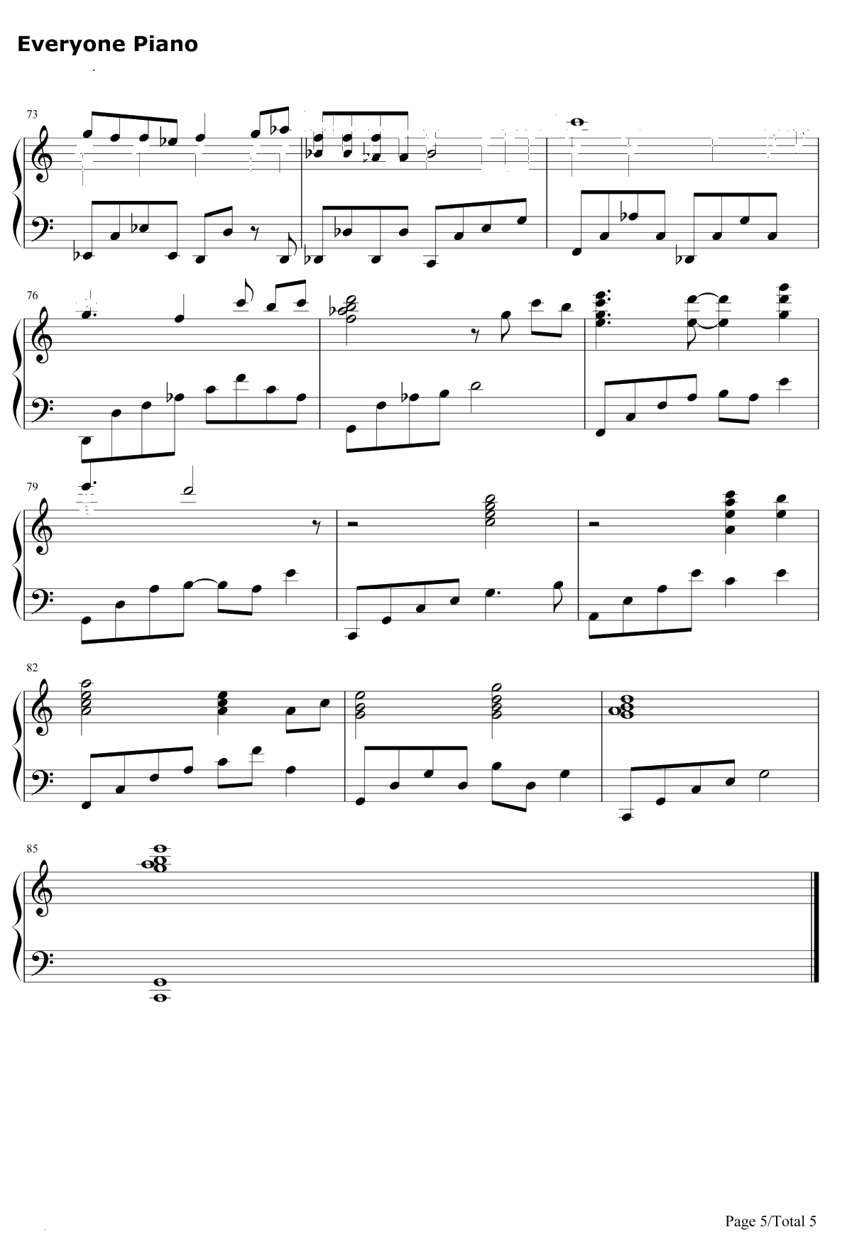 いのちの名前钢琴谱-久石让宫崎骏-千与千寻主题歌5