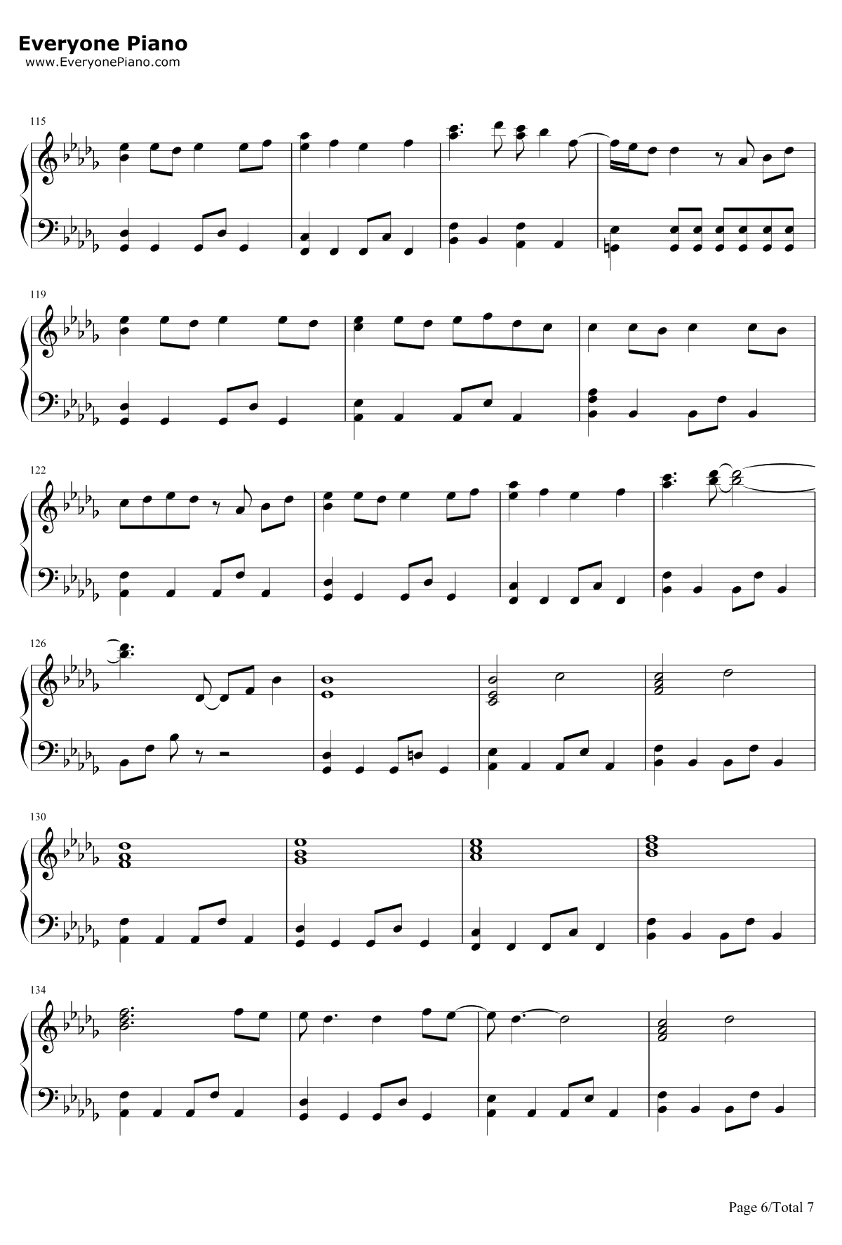 モザイクカケラ钢琴谱-SunSetSwish-CodeGeass反叛的鲁鲁修ED26